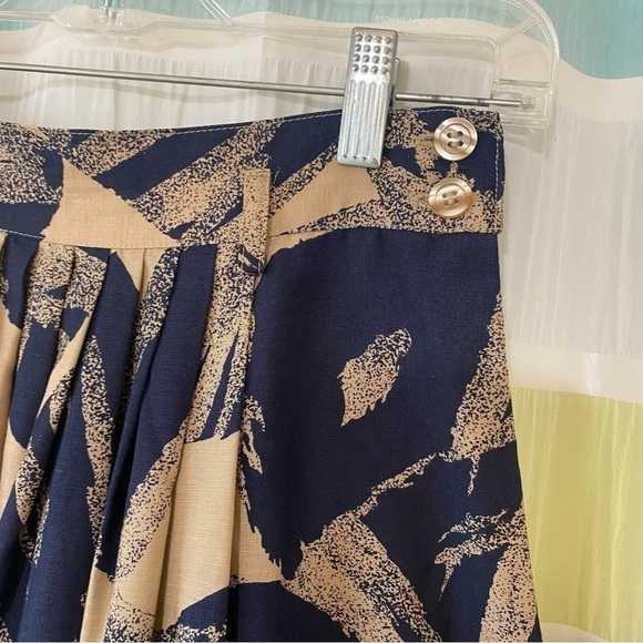 Vintage Hawaiian Skirt Linen Leaf A-Line Full Sz 6P - Picture 4 of 10